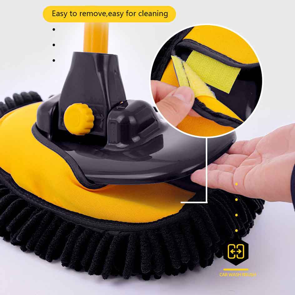 FlexiWash Pro™ Curved Telescopic Microfiber Car Wash Mop