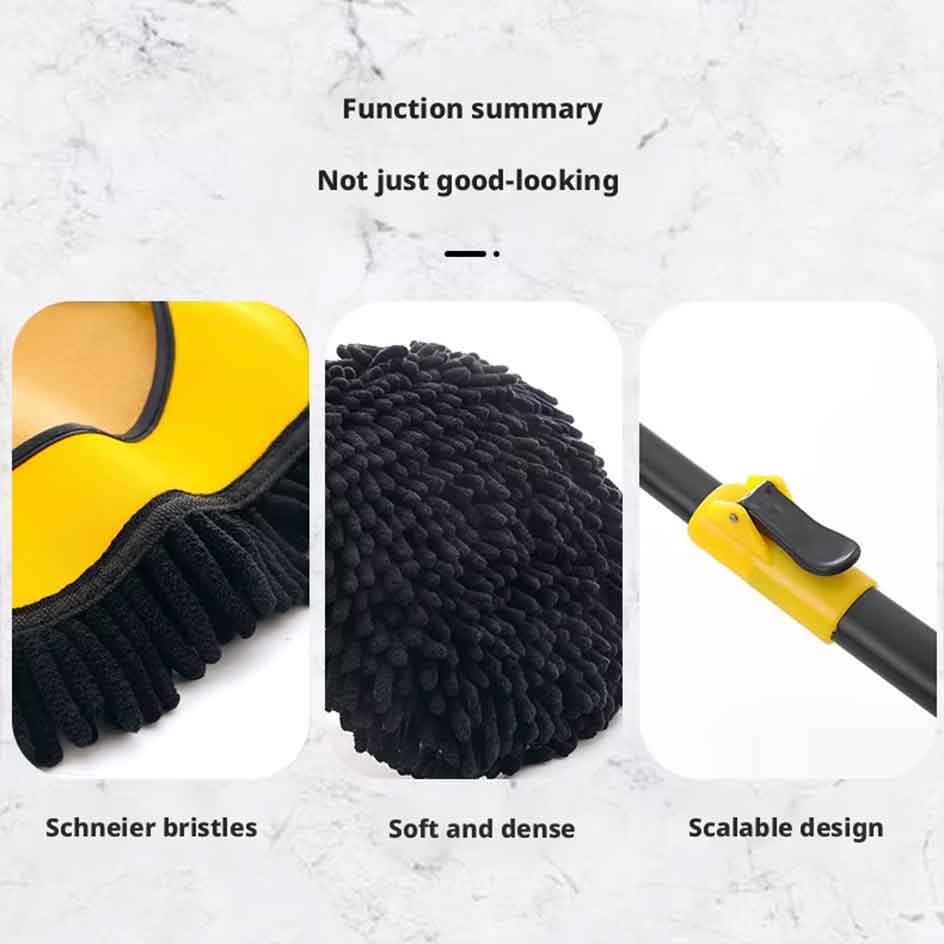 FlexiWash Pro™ Curved Telescopic Microfiber Car Wash Mop