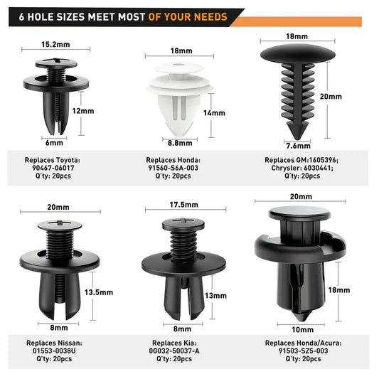 Universal Car Expansion Screws (Pack of 100)